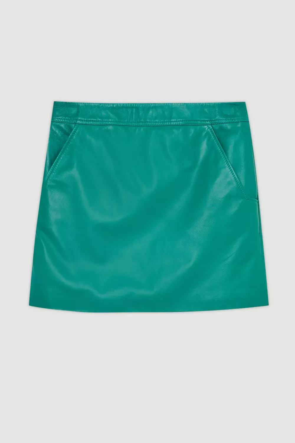 Bright green leather skirt hotsell